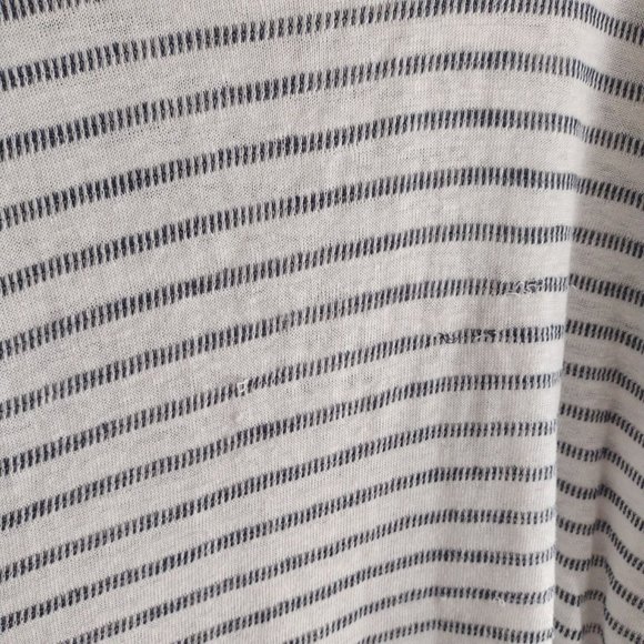 Garnet Hill Organic Linen Sweater XL Oversize whitish beige with black stripes - Picture 10 of 11